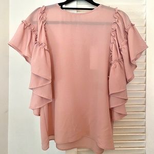 Pink Ruffle Blouse